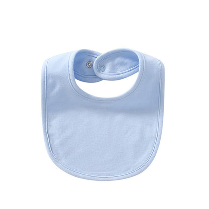  Light blue waterproof cotton baby bib with snap closure