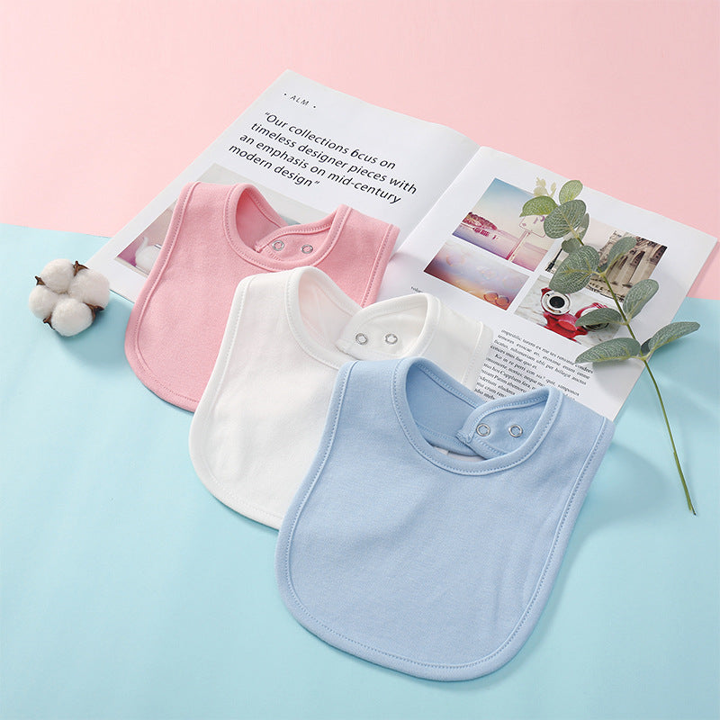  Waterproof cotton baby bibs in pink, white and blue