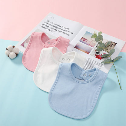  Waterproof cotton baby bibs in pink, white and blue
