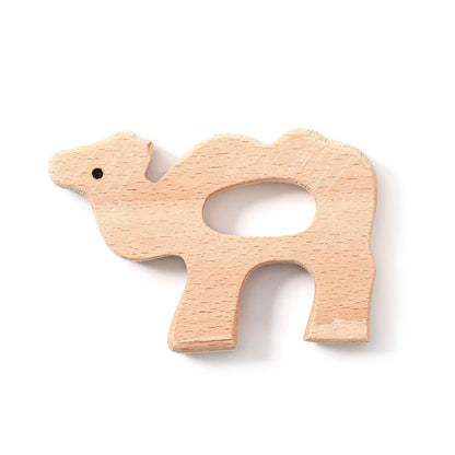 Wooden baby teether in animal and letter styles