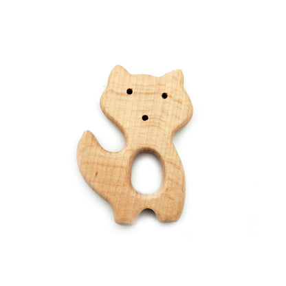 Wooden baby teether in fish and animal styles