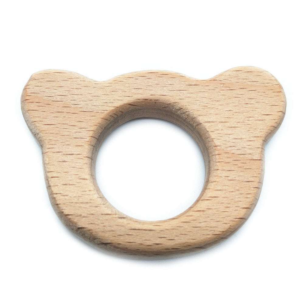Fish shaped wooden baby teether for small hands to hold