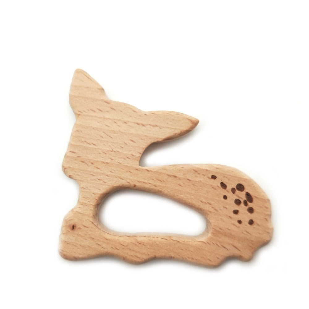 Wooden baby teether with simple classic design