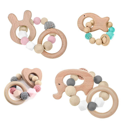 Wooden molar stick teether for babies during teething stage